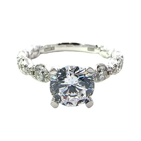 A.Jaffe Round Scalloped Shank Diamond Semi-Mount Engagement Ring Image 2 Harris Jeweler Troy, OH