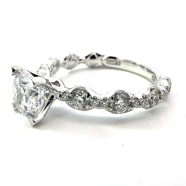 A.Jaffe Round Scalloped Shank Diamond Semi-Mount Engagement Ring Harris Jeweler Troy, OH
