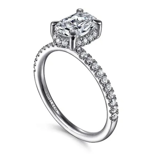 Gabriel & Co Oval Diamond Semi-Mount Engagement Ring With Hidden Halo Image 2 Harris Jeweler Troy, OH