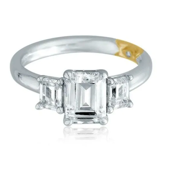 A. Jaffe Emerald Cut 3-Stone Semi Mount Engagement Ring Harris Jeweler Troy, OH