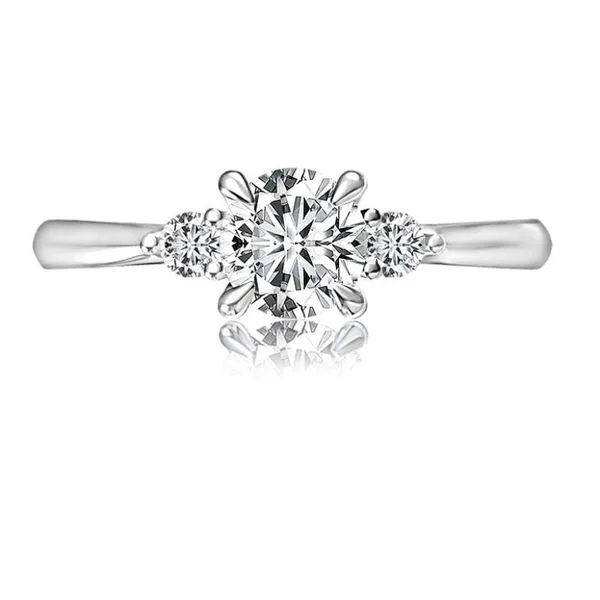 A. Jaffe Round Brilliant Cut 3-Stone Semi Mount Engagement Ring Harris Jeweler Troy, OH