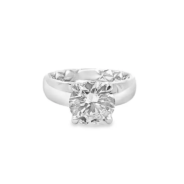Platinum A.Jaffe Round Diamond Solitaire Semi-Mount Engagement Ring With Hidden Halo Harris Jeweler Troy, OH