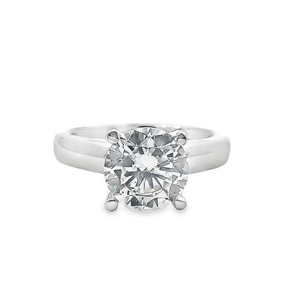 Platinum A.Jaffe Round Diamond Solitaire Semi-Mount Engagement Ring With Hidden Halo Harris Jeweler Troy, OH