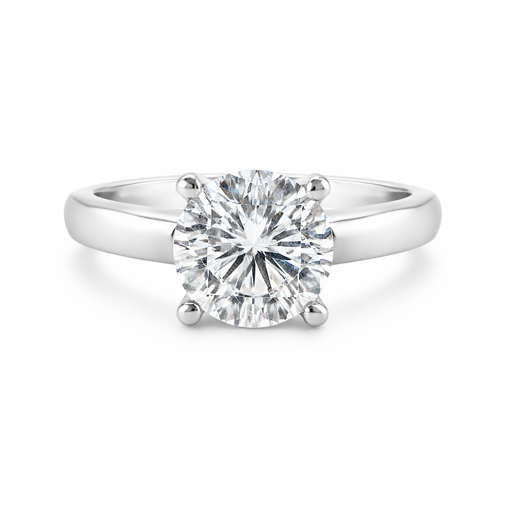 Platinum A.Jaffe Round Diamond Solitaire Semi-Mount Engagement Ring With Hidden Halo Harris Jeweler Troy, OH