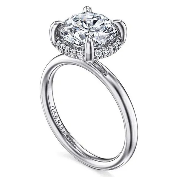 Gabriel & Co Round Diamond Semi-Mount Solitaire Engagement Ring With Hidden Halo Image 2 Harris Jeweler Troy, OH