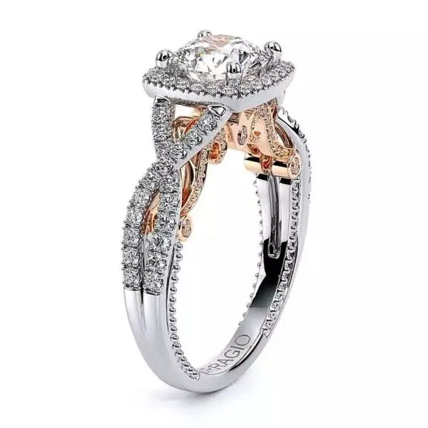 Verragio Cushion Halo/Twist Style Semi-Mount Engagement Ring Image 2 Harris Jeweler Troy, OH