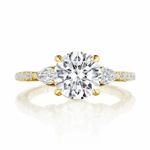 Tacori Danatella Round Diamond Three-Stone Semi-Mount Engagement Ring Harris Jeweler Troy, OH