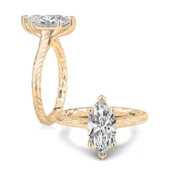 A.Jaffe Marquise Solitaire Engraved Diamond Semi-Mount Engagement Ring Harris Jeweler Troy, OH