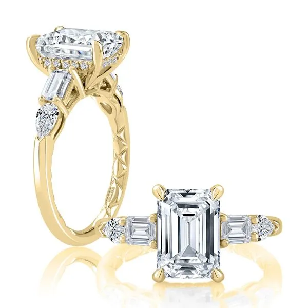 A.Jaffe Emerald Cut Diamond Semi-Mount Engagement Ring Harris Jeweler Troy, OH