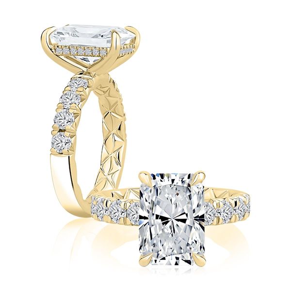 A.Jaffe Radiant Cut Diamond Semi-Mount Engagement Ring With a Hidden Halo Harris Jeweler Troy, OH