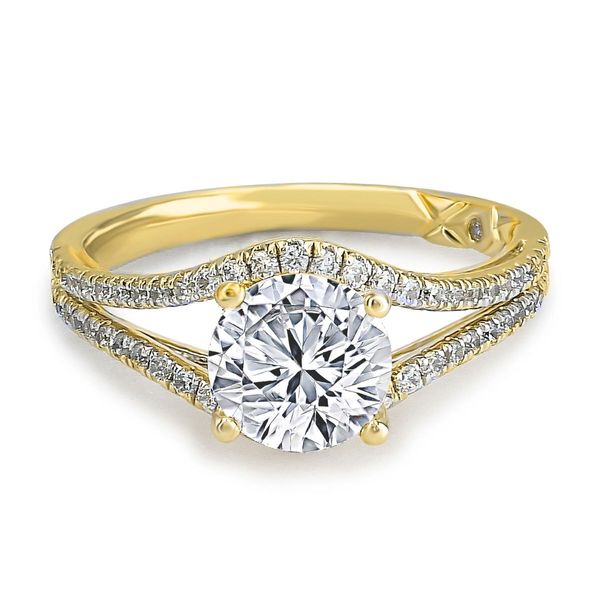 A.Jaffe Round Diamond Semi-Mount Engagement Ring With a Split Shank Harris Jeweler Troy, OH