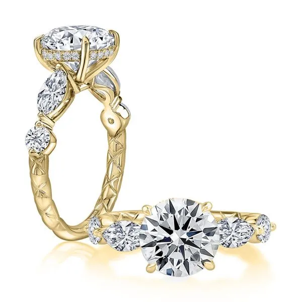 A.Jaffe Round Diamond Semi-Mount Engagment Ring With a Hidden Halo Harris Jeweler Troy, OH