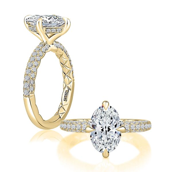 A.Jaffe Oval Diamond Semi-Mount Engagement Ring With Hidden Halo Harris Jeweler Troy, OH
