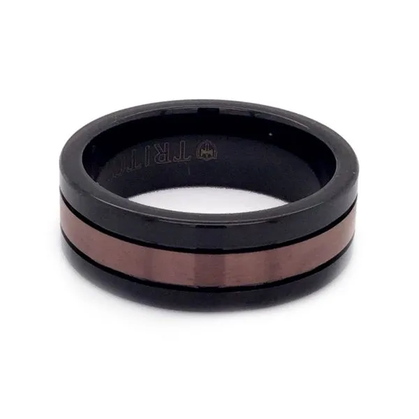 Gents Black and Brown Tungsten Wedding Band
