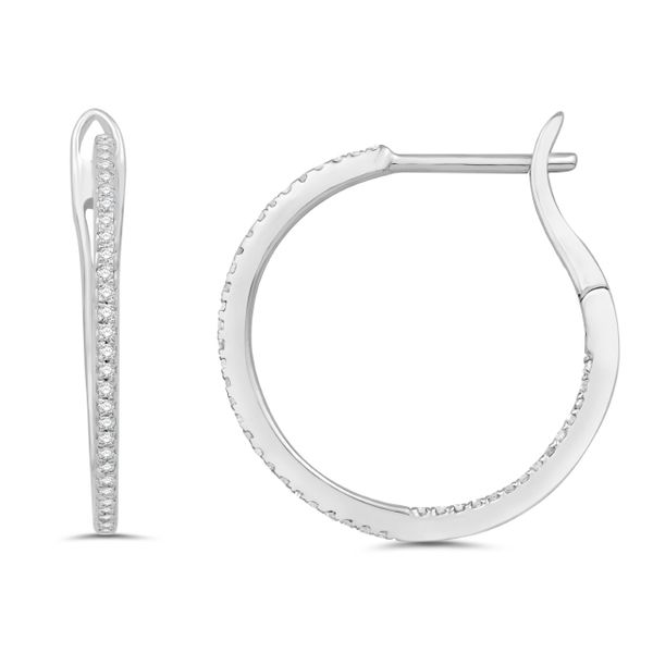 1/5CTW Inside/Outside Diamond Hoop Earrings Harris Jeweler Troy, OH