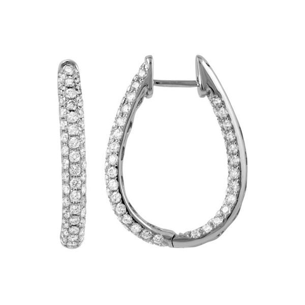 2 3/4CTW Inside/Outside Pave Diamond Hoop Earrings Harris Jeweler Troy, OH