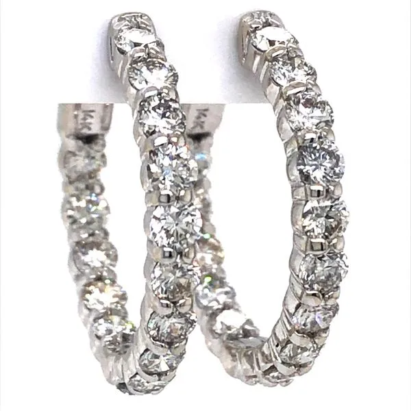 3CTW Inside/Outside Diamond Hoop Earrings Harris Jeweler Troy, OH