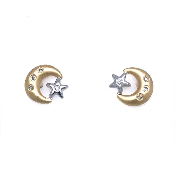 14K Moon and Star Earrings Harris Jeweler Troy, OH
