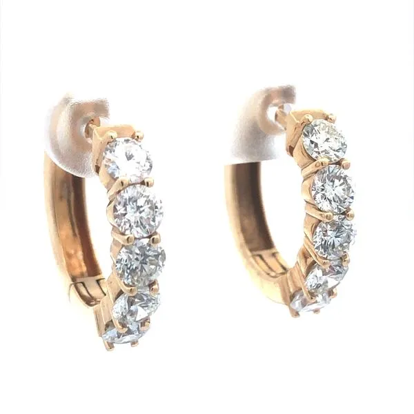 Yellow Gold Diamond Hoop Earrings Harris Jeweler Troy, OH