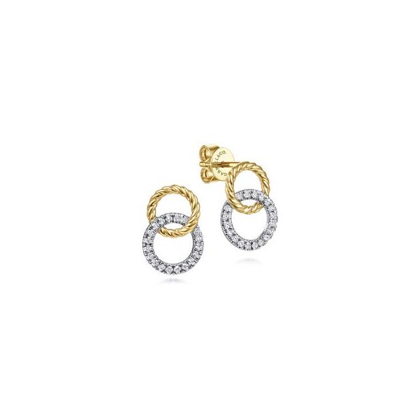 Rope-Style Diamond Circle Earrings Harris Jeweler Troy, OH