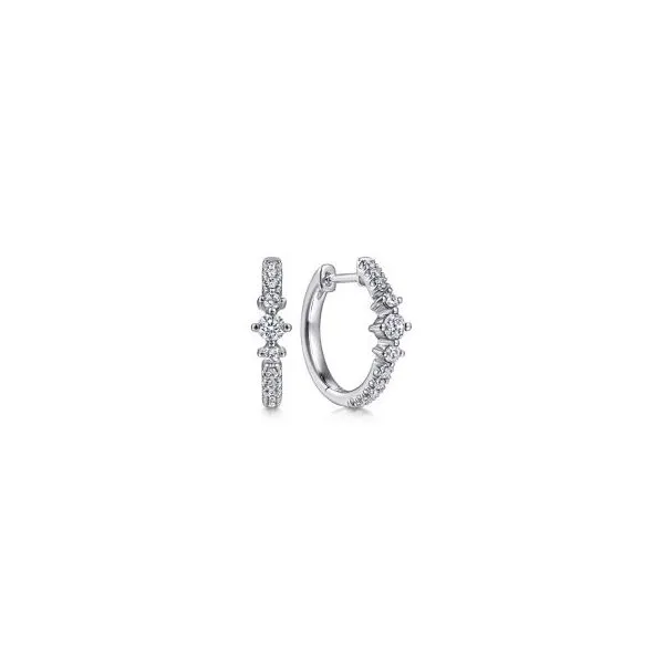 Diamond Huggie-Style Hoop Earrings Harris Jeweler Troy, OH