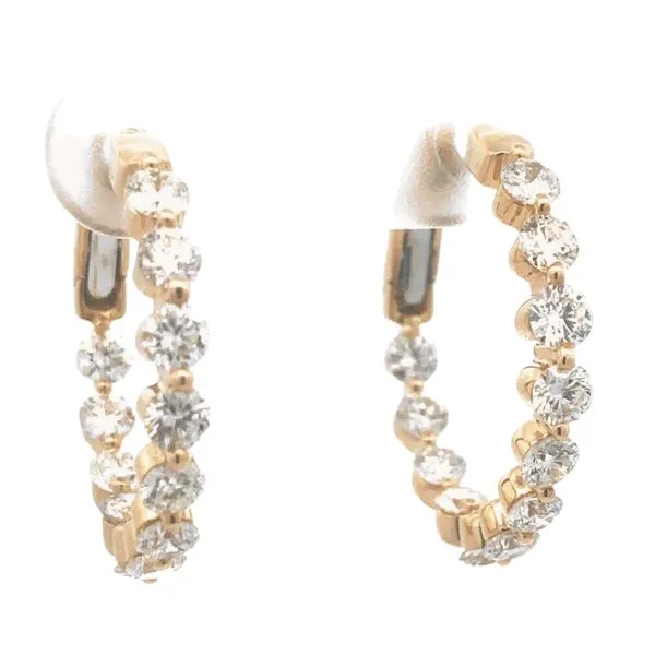 1 1/2CTW Inside/Outside Diamond Hoop Earrings Harris Jeweler Troy, OH