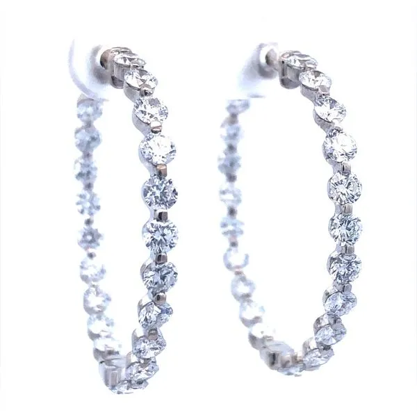 4 3/4CTW Inside/Outside Diamond Hoop Earrings Harris Jeweler Troy, OH
