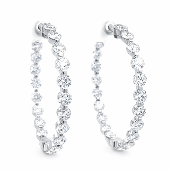 4 3/4CTW Inside/Outside Diamond Hoop Earrings Harris Jeweler Troy, OH