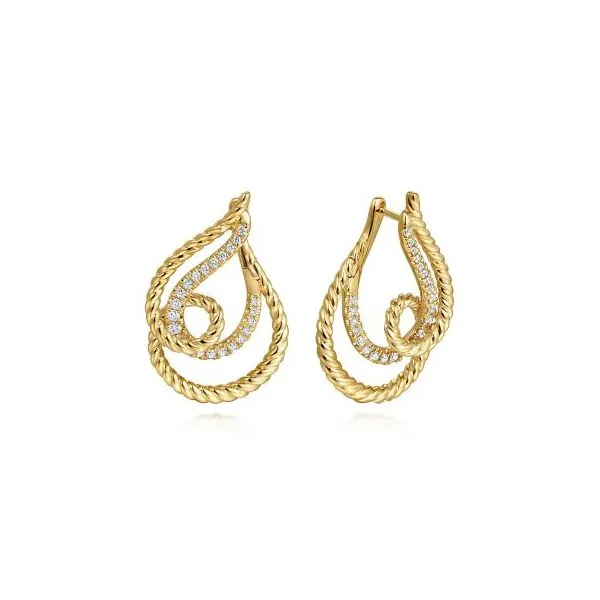 Free-Form Diamond Hoop Earrings Harris Jeweler Troy, OH