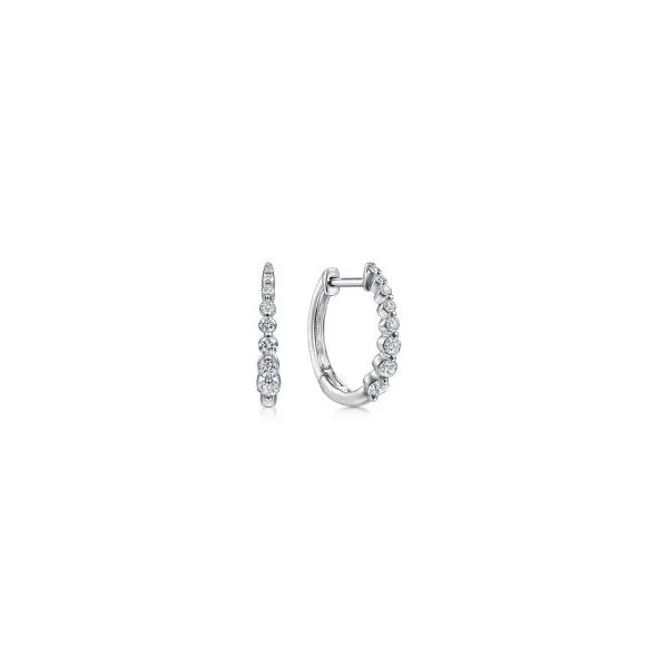 Diamond Huggie Hoop Earrings Harris Jeweler Troy, OH