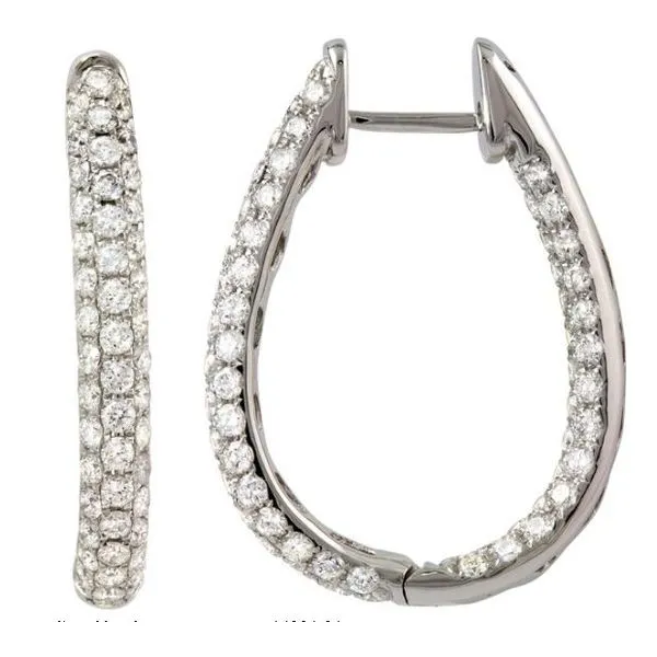 2 3/4CTW Inside/Outside Pave Diamond Hoop Earrings Harris Jeweler Troy, OH