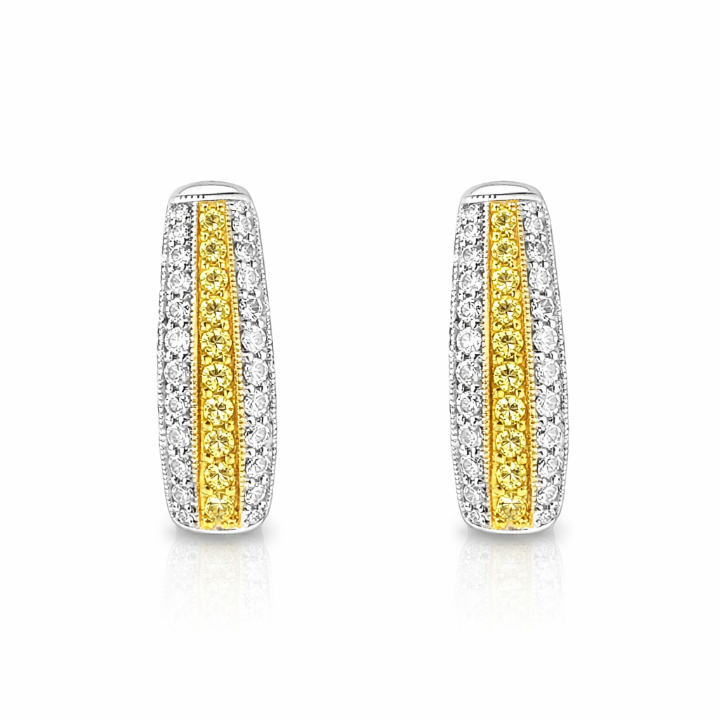 HJNAM 18K White Gold Diamond Earrings Harris Jeweler Troy, OH