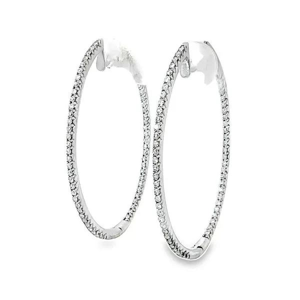 Inside/Outside Diamond Hoop Earrings Harris Jeweler Troy, OH