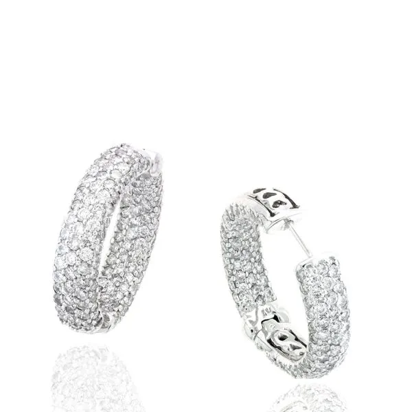 5CTW Inside/Outside Pave Diamond Hoop Earrings Harris Jeweler Troy, OH