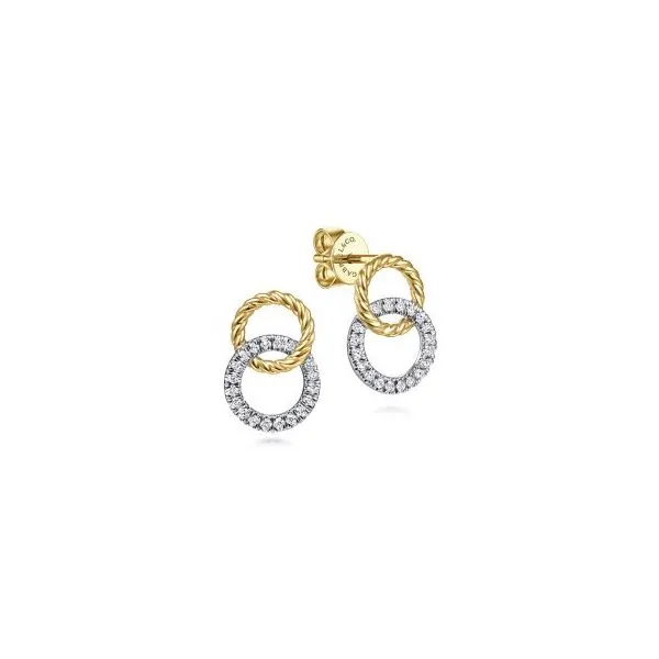 Rope-Style Gabriel & Co Diamond Circle Earrings Harris Jeweler Troy, OH