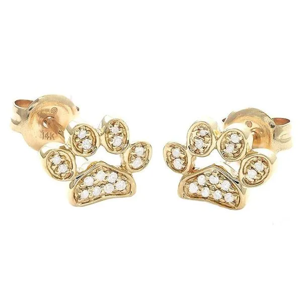 Le Vian Paw Print Diamond Stud Earrings Harris Jeweler Troy, OH