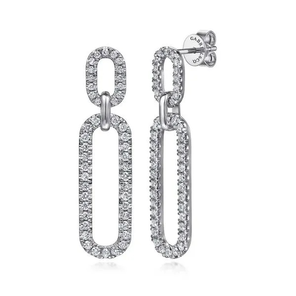 Gabriel & Co Lusso Diamond Dangle Earrings Harris Jeweler Troy, OH