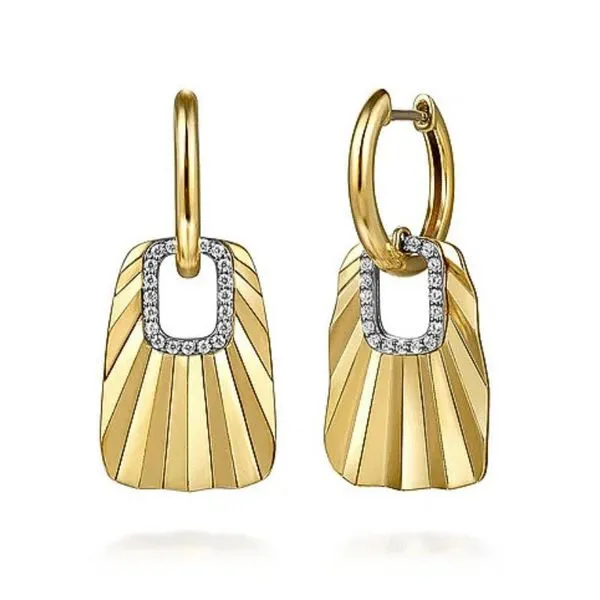 Gabriel & Co Diamond Huggie Drop Earrings Harris Jeweler Troy, OH