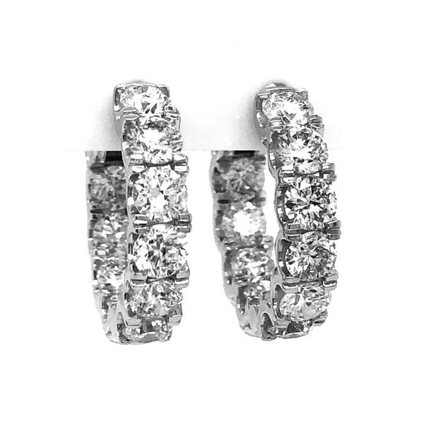 4CTW Inside/Outside Diamond Hoop Earrings Harris Jeweler Troy, OH