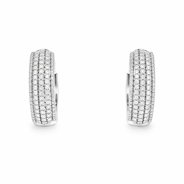 5-Row Diamond Hoop Earrings Harris Jeweler Troy, OH