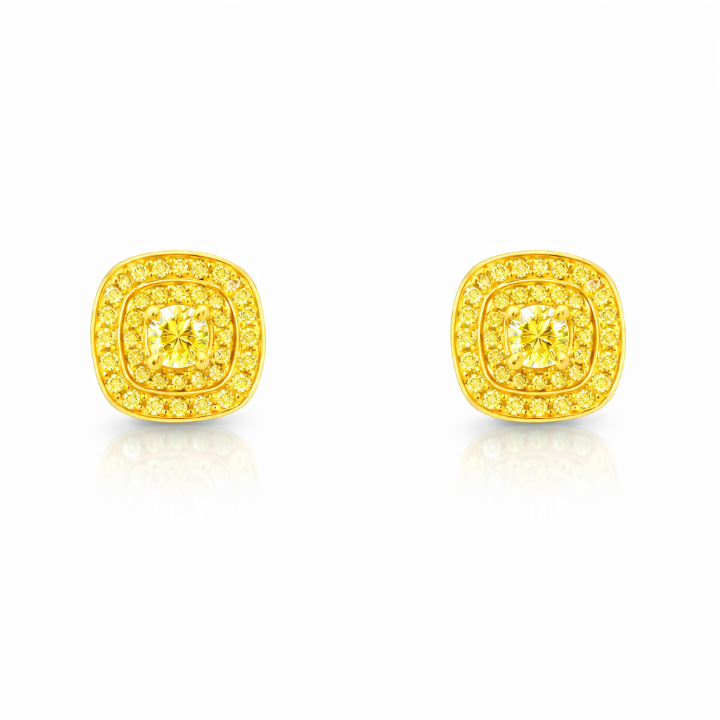 HJNAM 14K Yellow Gold Diamond Earrings Harris Jeweler Troy, OH