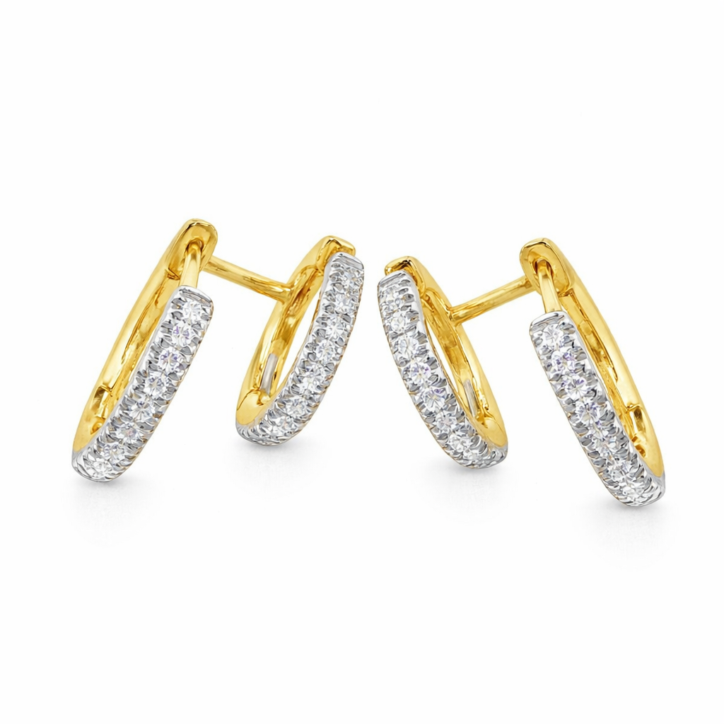 HJNAM 14K Yellow Gold Diamond Earrings Harris Jeweler Troy, OH