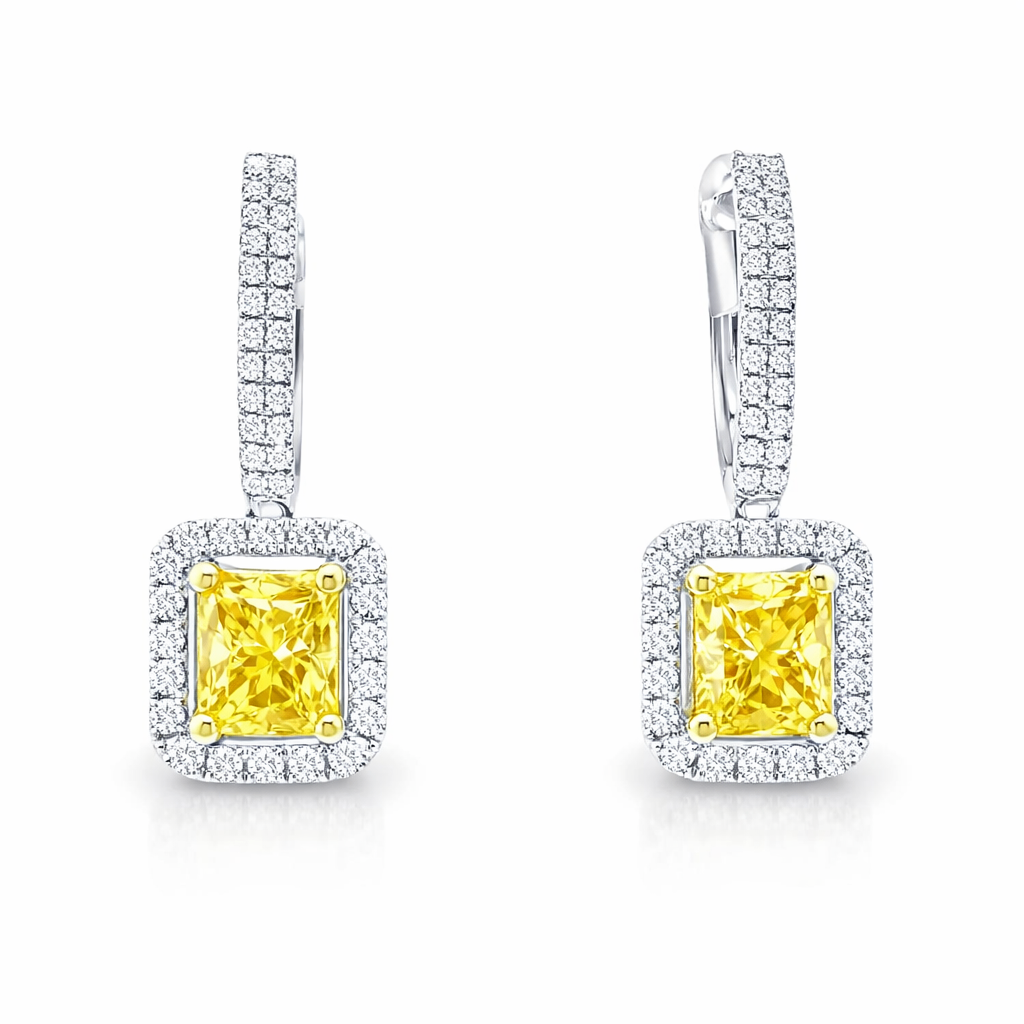 HJNAM 14K White Gold Diamond Earrings Harris Jeweler Troy, OH