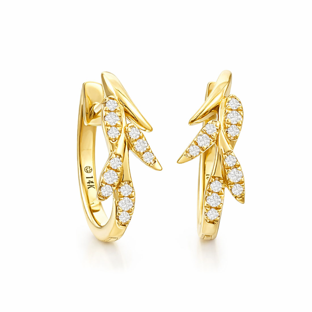 LAUINT 14K Yellow Gold Diamond Earrings Harris Jeweler Troy, OH