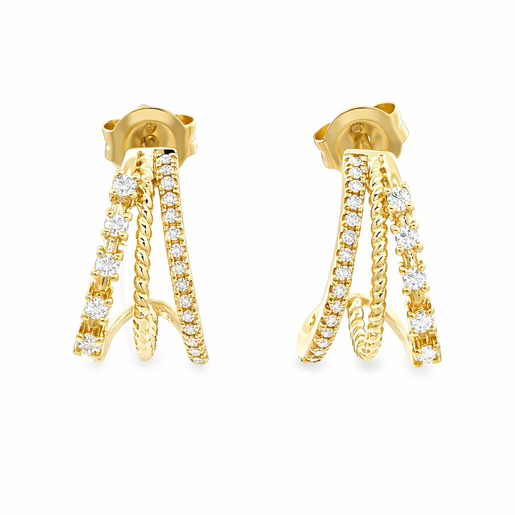 LAUINT 14K Yellow Gold Diamond Earrings Harris Jeweler Troy, OH