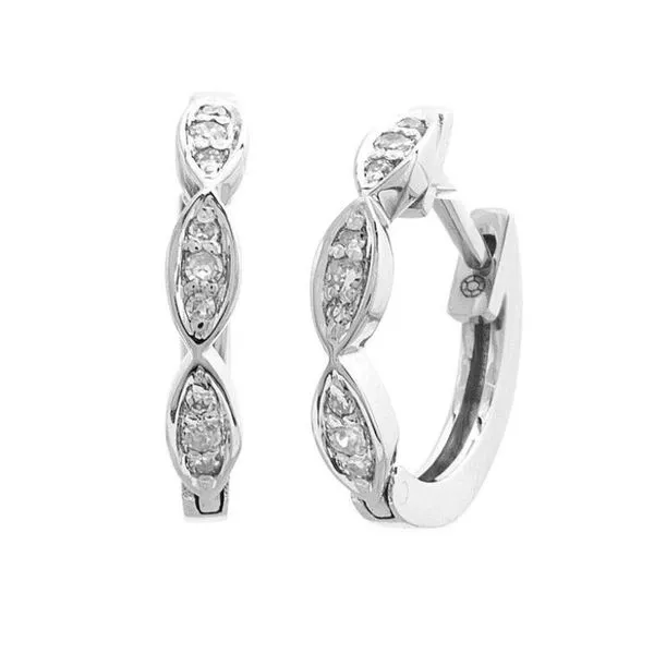 Diamond Scalloped Hoop Earrings Harris Jeweler Troy, OH