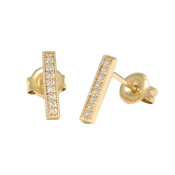 Diamond Bar Stud Earrings Harris Jeweler Troy, OH