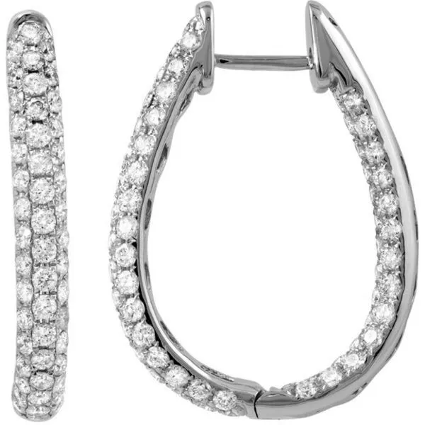 2 3/4CTW Inside/Outside Pave Diamond Hoop Earrings Harris Jeweler Troy, OH