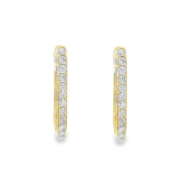 Elongated Diamond Hoop Earrings Harris Jeweler Troy, OH