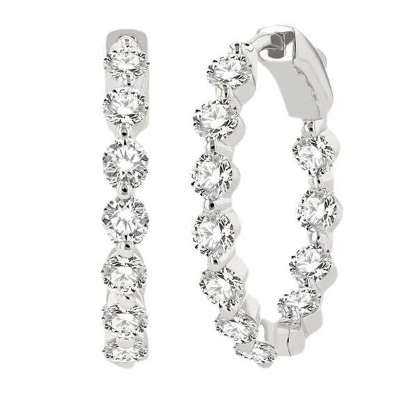 2CTW Single Prong Inside/Outside Diamond Hoop Earrings Harris Jeweler Troy, OH
